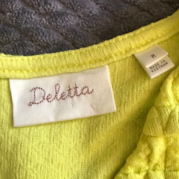 ANTHROPOLOGIE DELETTA textured baby doll tank top blouse - Picture 3 of 8